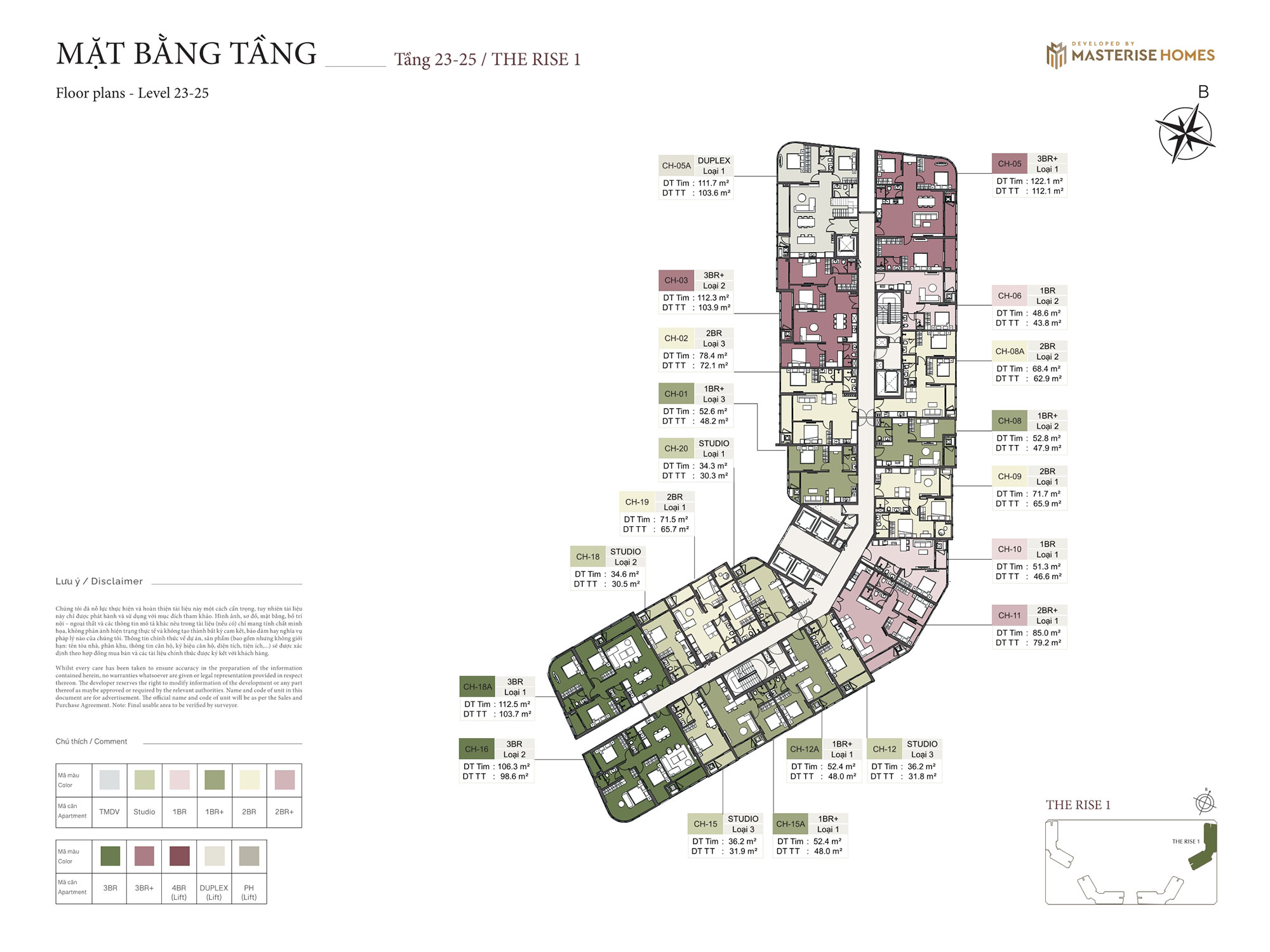 Mat bang tang 23 25 toa the rise 1 lumiere ocean crest